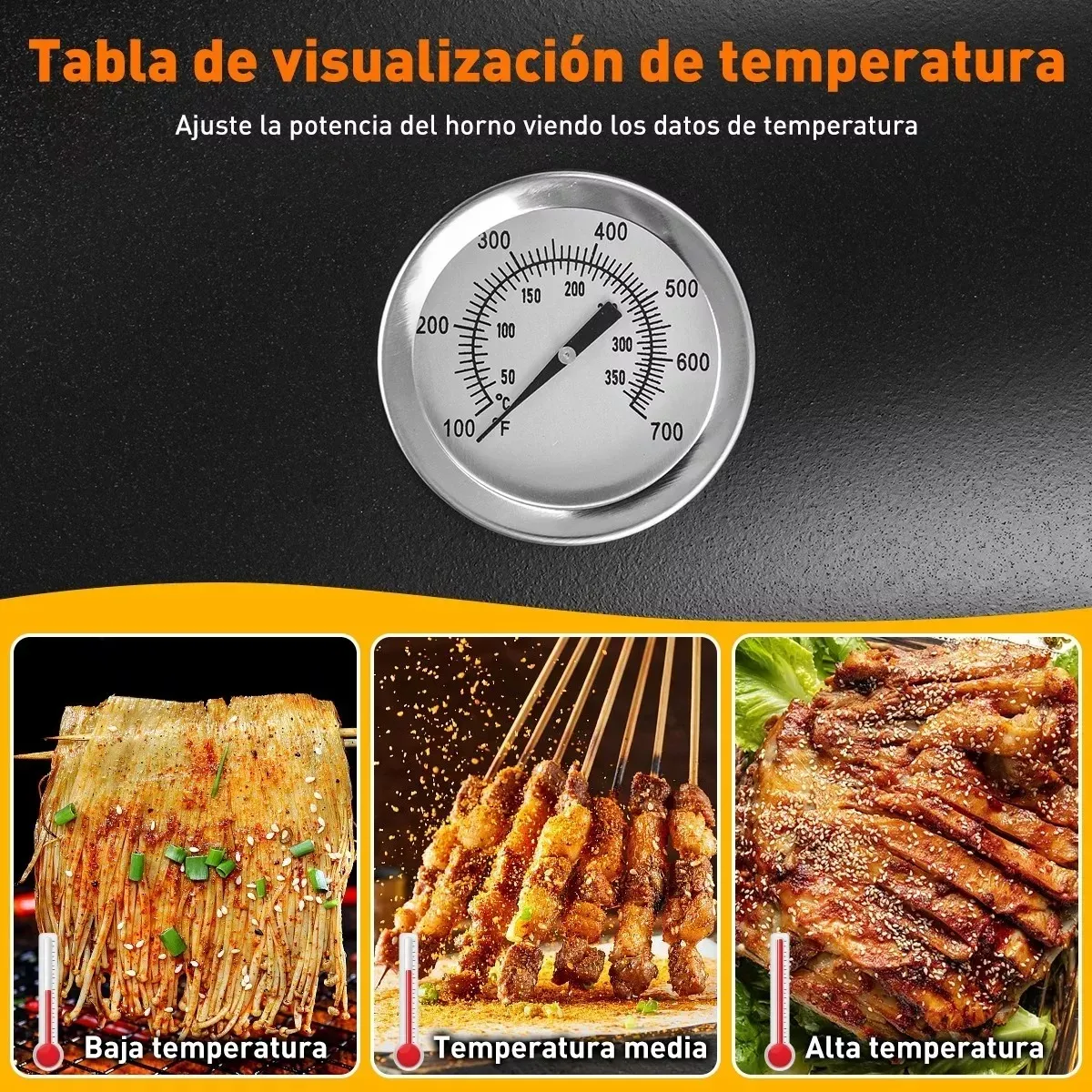 Asador De Carbón Para Jardín Parrillas Gran Área Para Carne