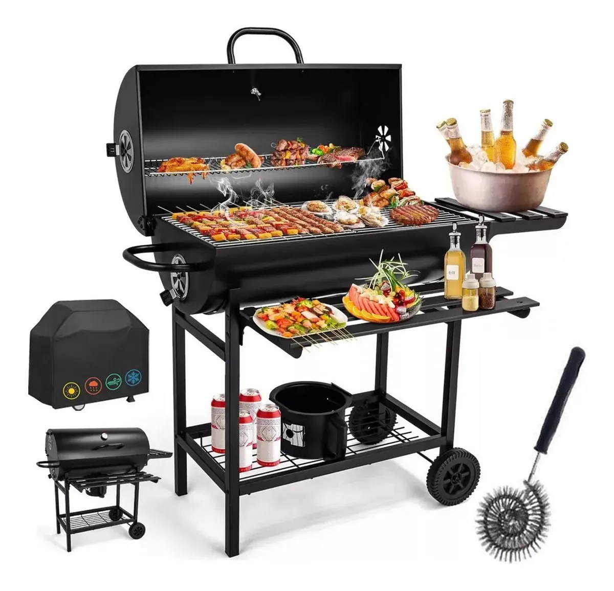 Asador De Carbón Para Jardín Parrillas Gran Área Para Carne