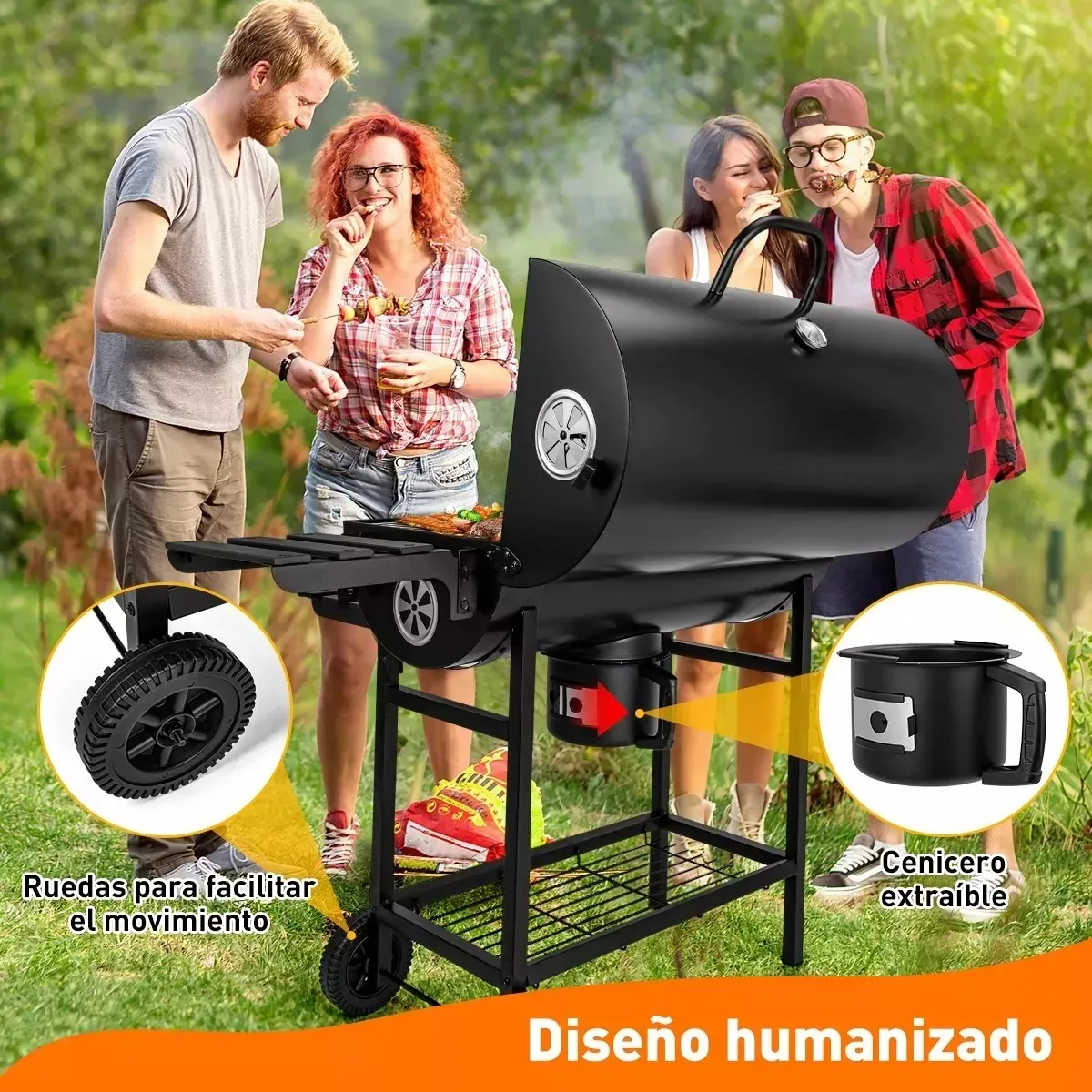 Asador De Carbón Para Jardín Parrillas Gran Área Para Carne