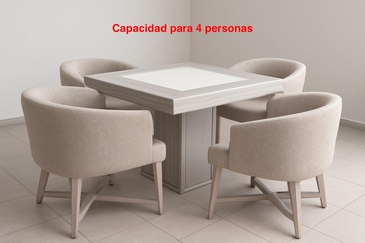 Comedor Para 4 Personas Sillas Cómodas Antecomedor Gris
