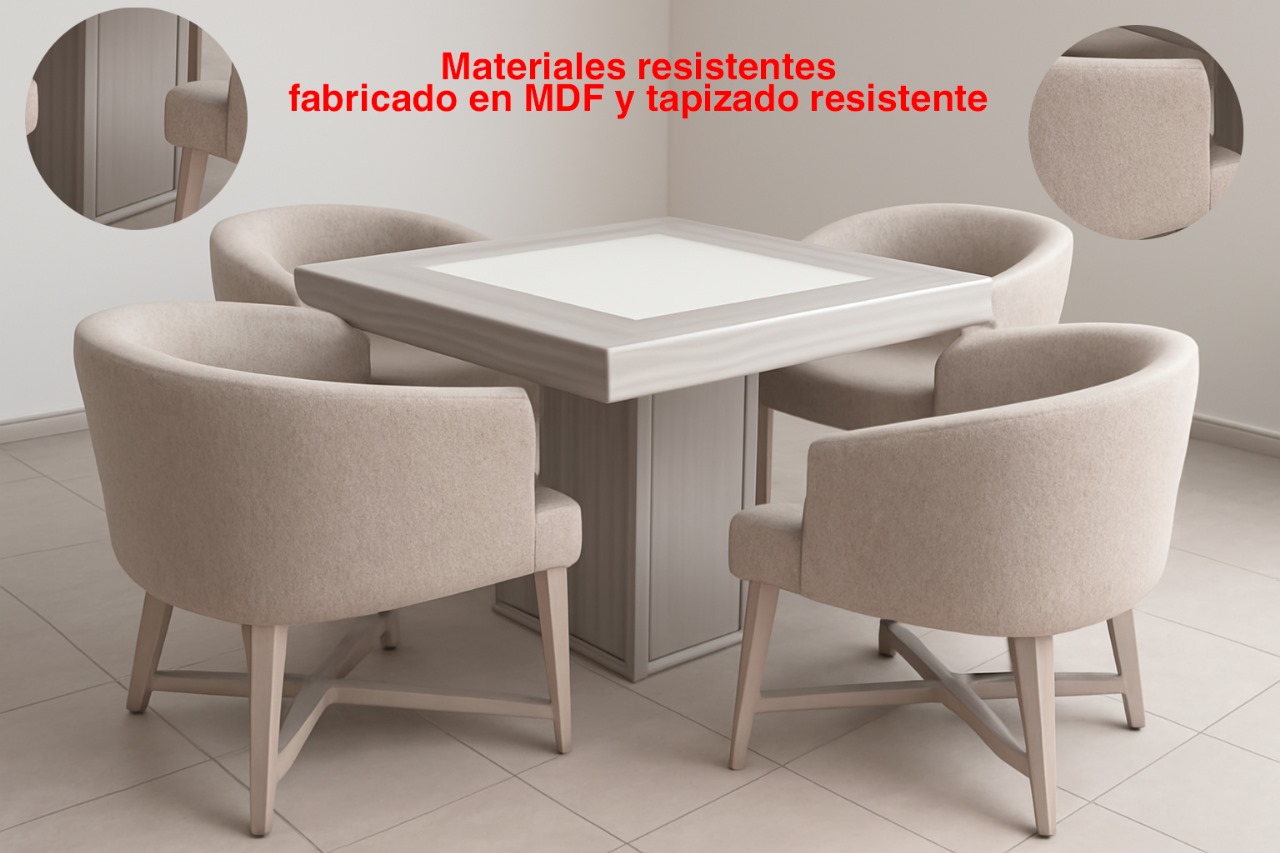 Comedor Para 4 Personas Sillas Cómodas Antecomedor Gris