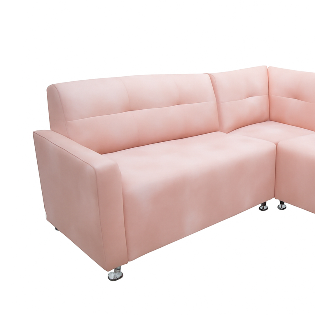 Sala esquinera cómoda con descansabrazos  esquinero loves rosa