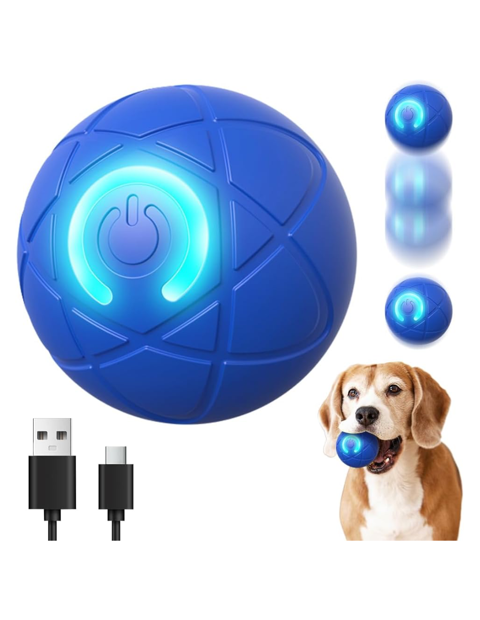 Pelota led interactiva para mascotas azul