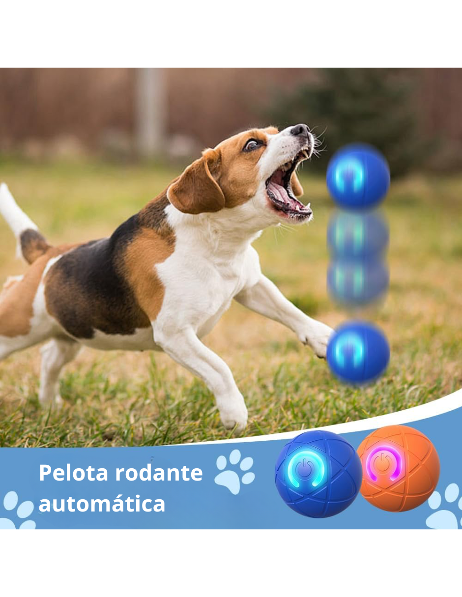 Pelota led interactiva para mascotas azul