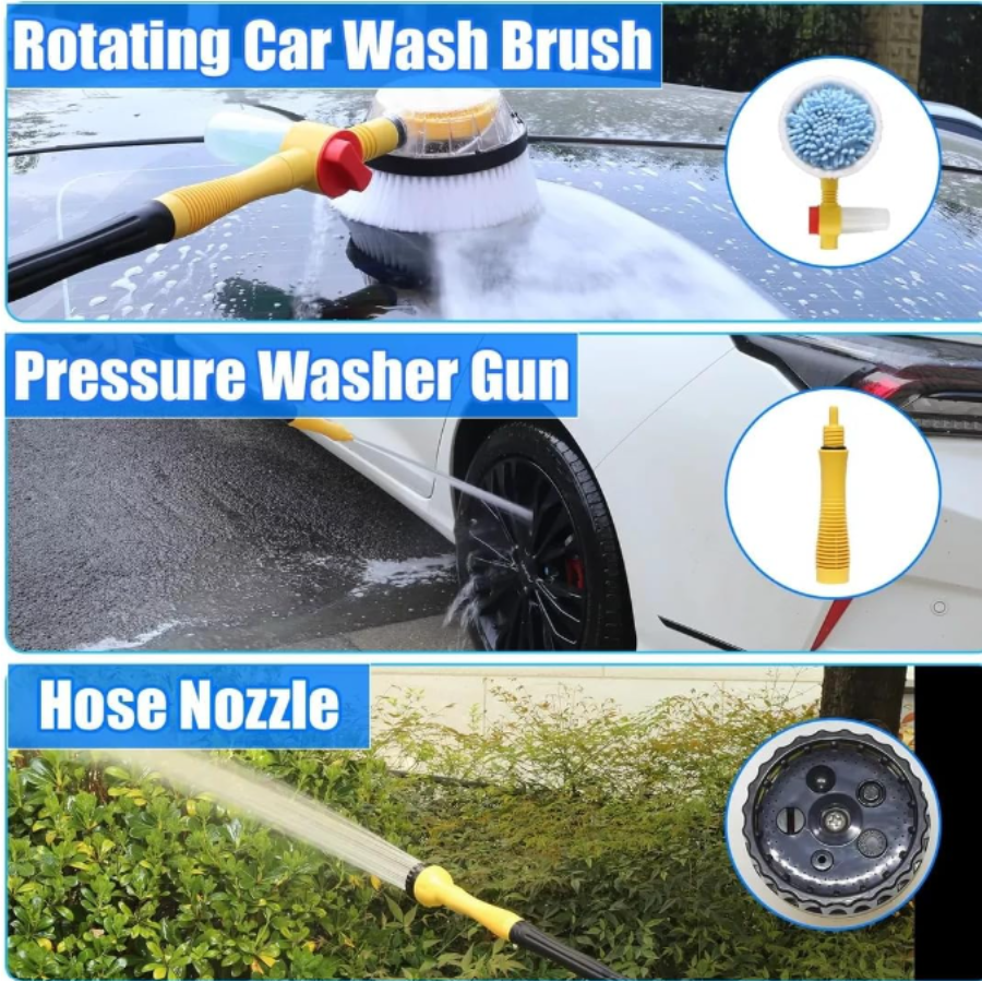 Kit Cepillo Giratorio Lavado Carro limpieza de auto, carro, moto u hogar