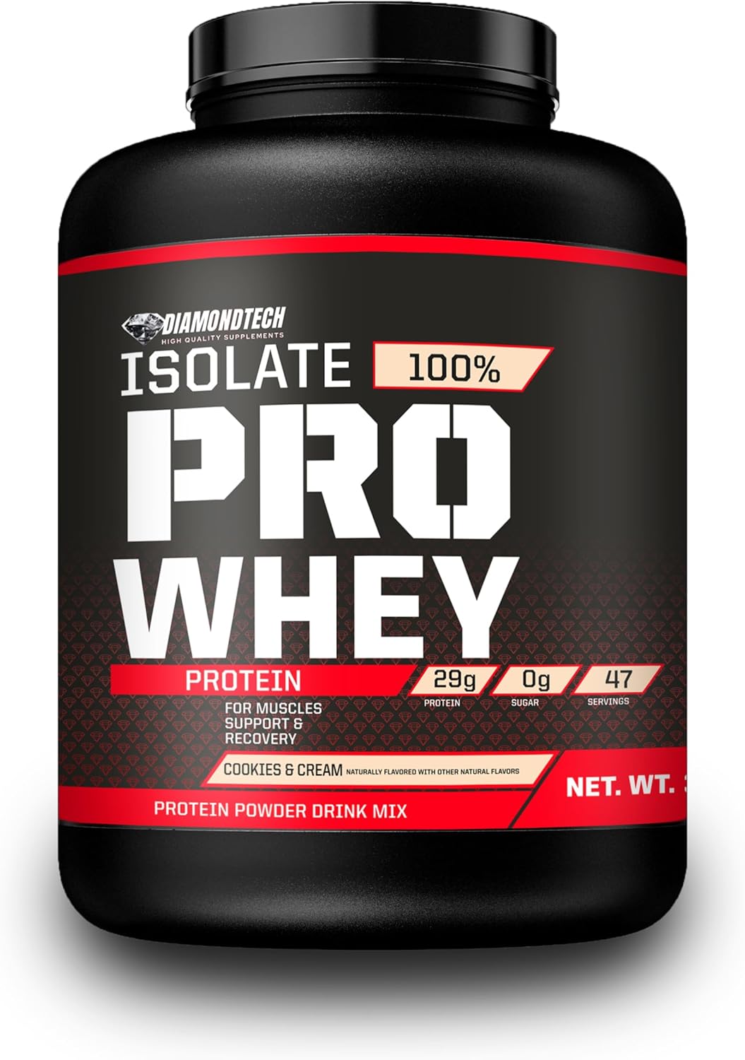 Proteína Pro Whey Isolate 5lbs (2.27kg) 70 servicios Diamondtech COOKIES AND CREAM