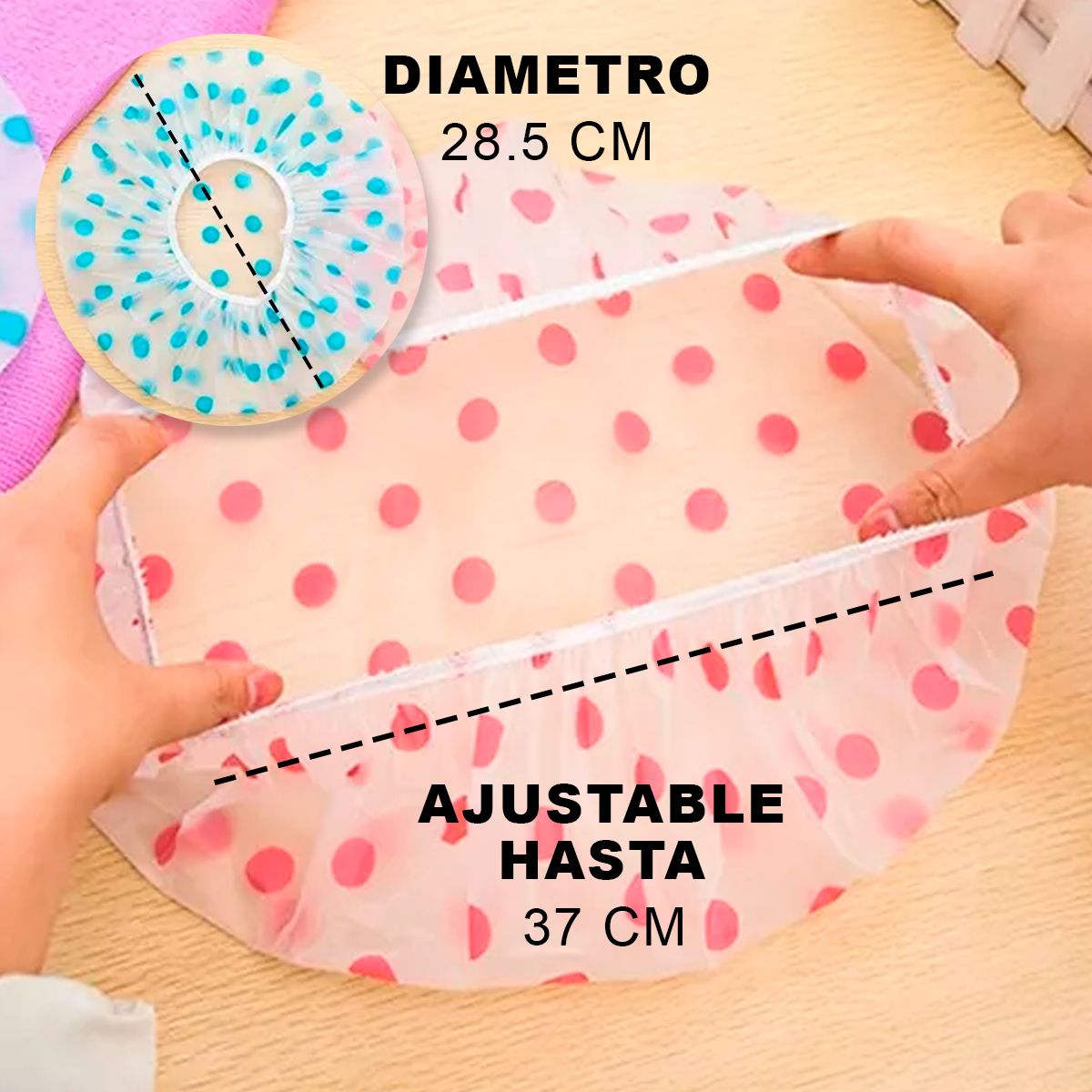 Gorra Gorro De Baño Ducha Shower Cap Reutilizable 6 Piezas