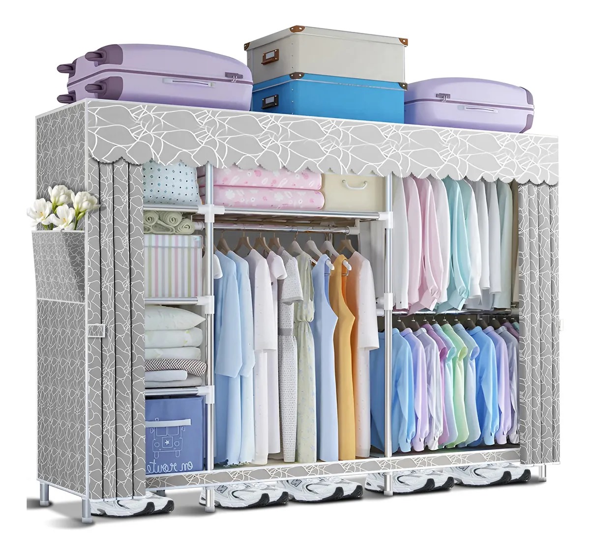 Armario Armable Ropero Closed Closet Organizador Ropa 205cm Color Gris