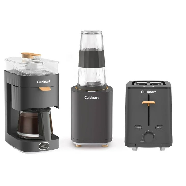 Combo de Electrodomésticos Cuisinart Cafetera + Tostador + Licuadora Personal SOHO-3BKES