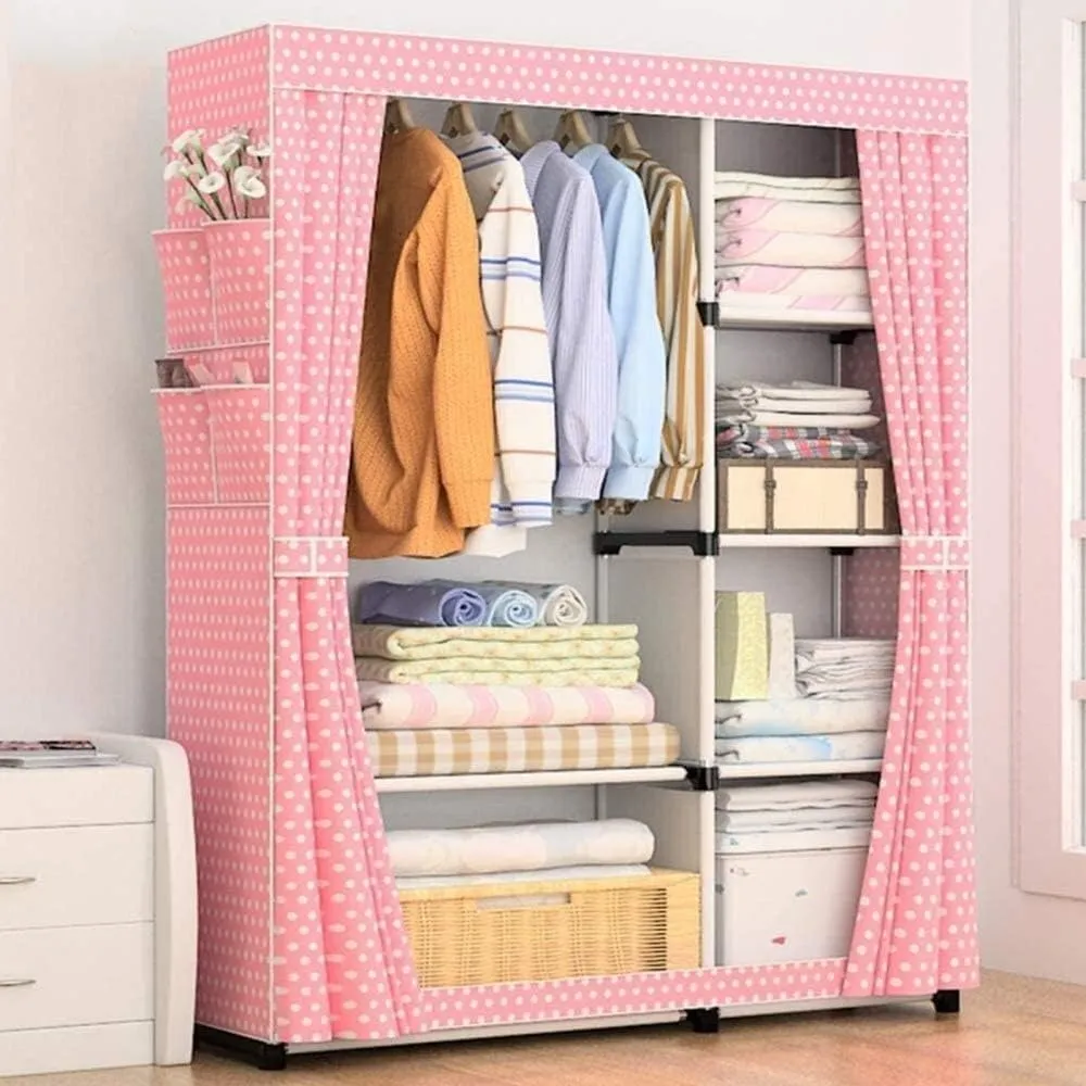 Closet Ropero Armable Plegable Portatil Armario Organizador y Guardaropa Color Rosa para Dama Mujer Niña
