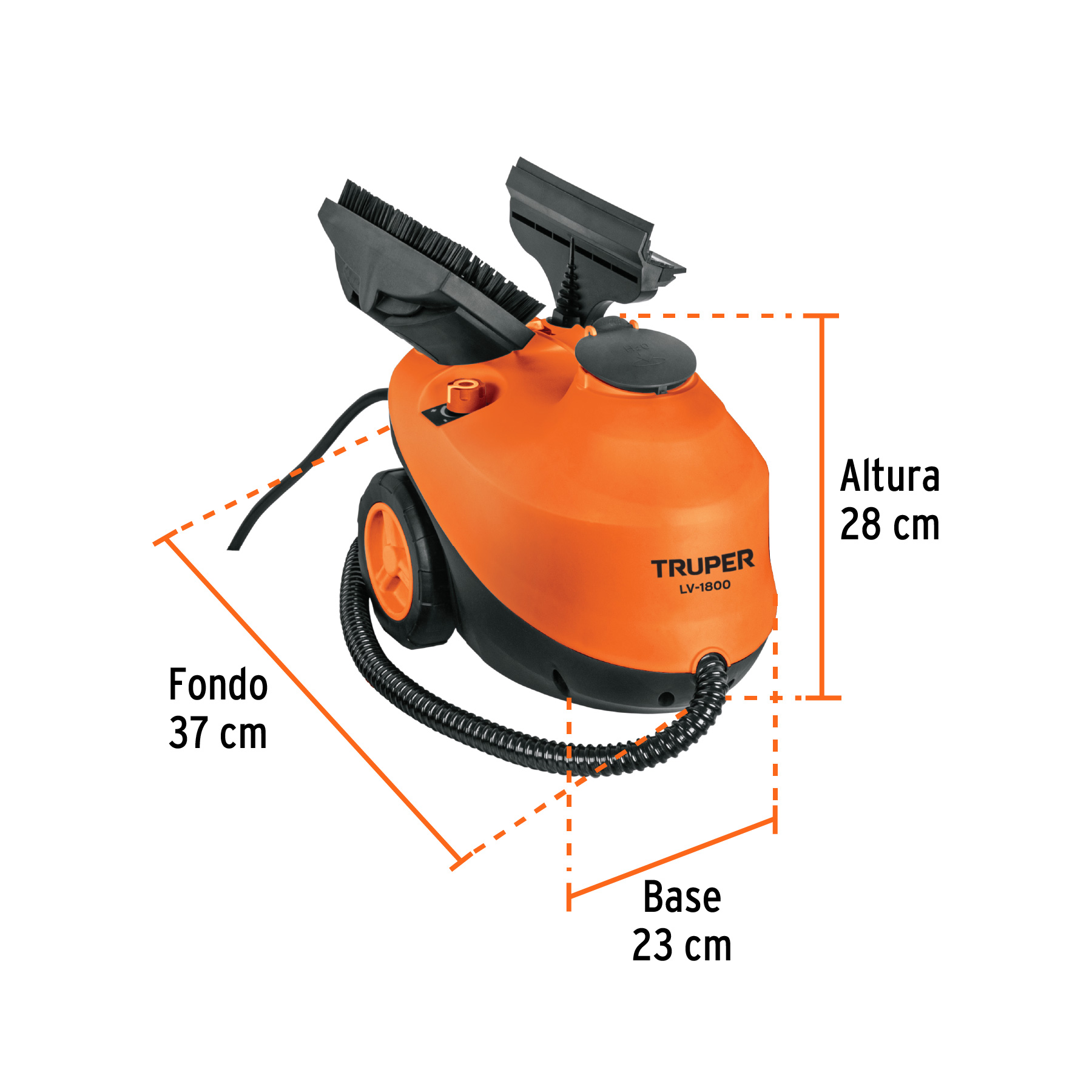 Limpiador a vapor de  1800W, 