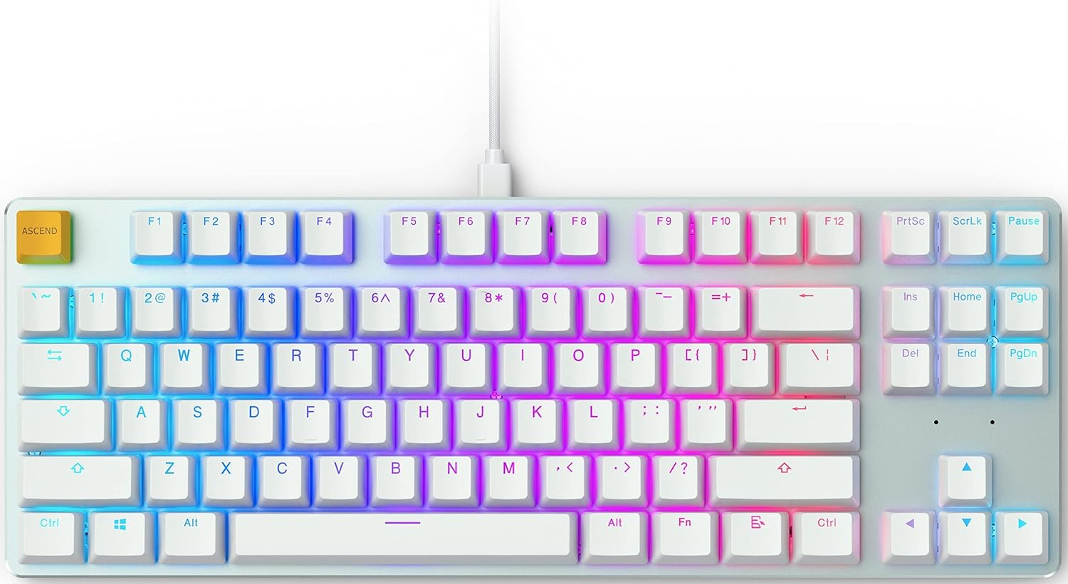 Glorious Teclado Mecánico RGB TenKeyLess GMMK 85% PreBuilt Blanco ( Reacondicionado Garantizado)