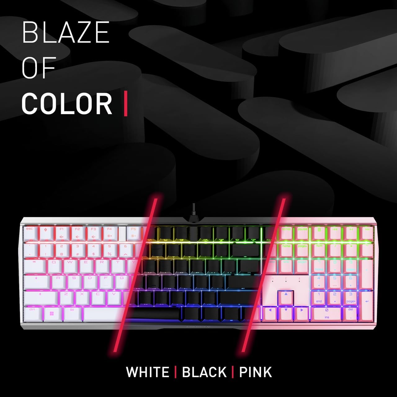 CHERRY Teclado MX 3.0S  Alámbrico Mecánico Switch Silent Red Gaming  Negro( Reacondicionado Garantizado)