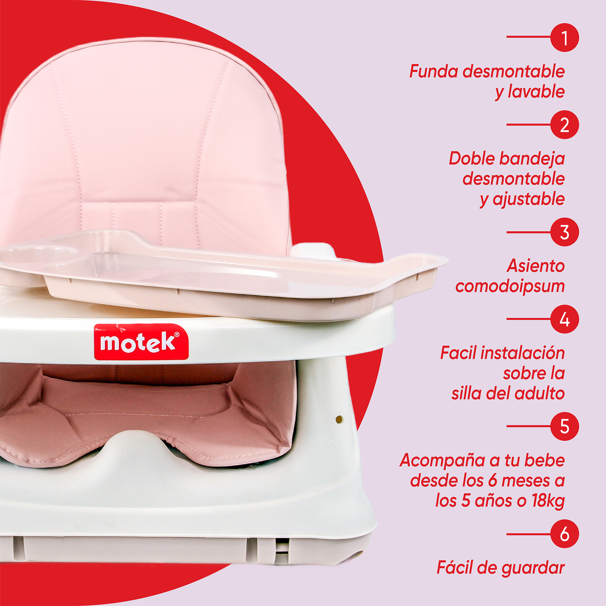 Silla Alta Periquera Motek Bruni 4 en 1 Comer Bebe