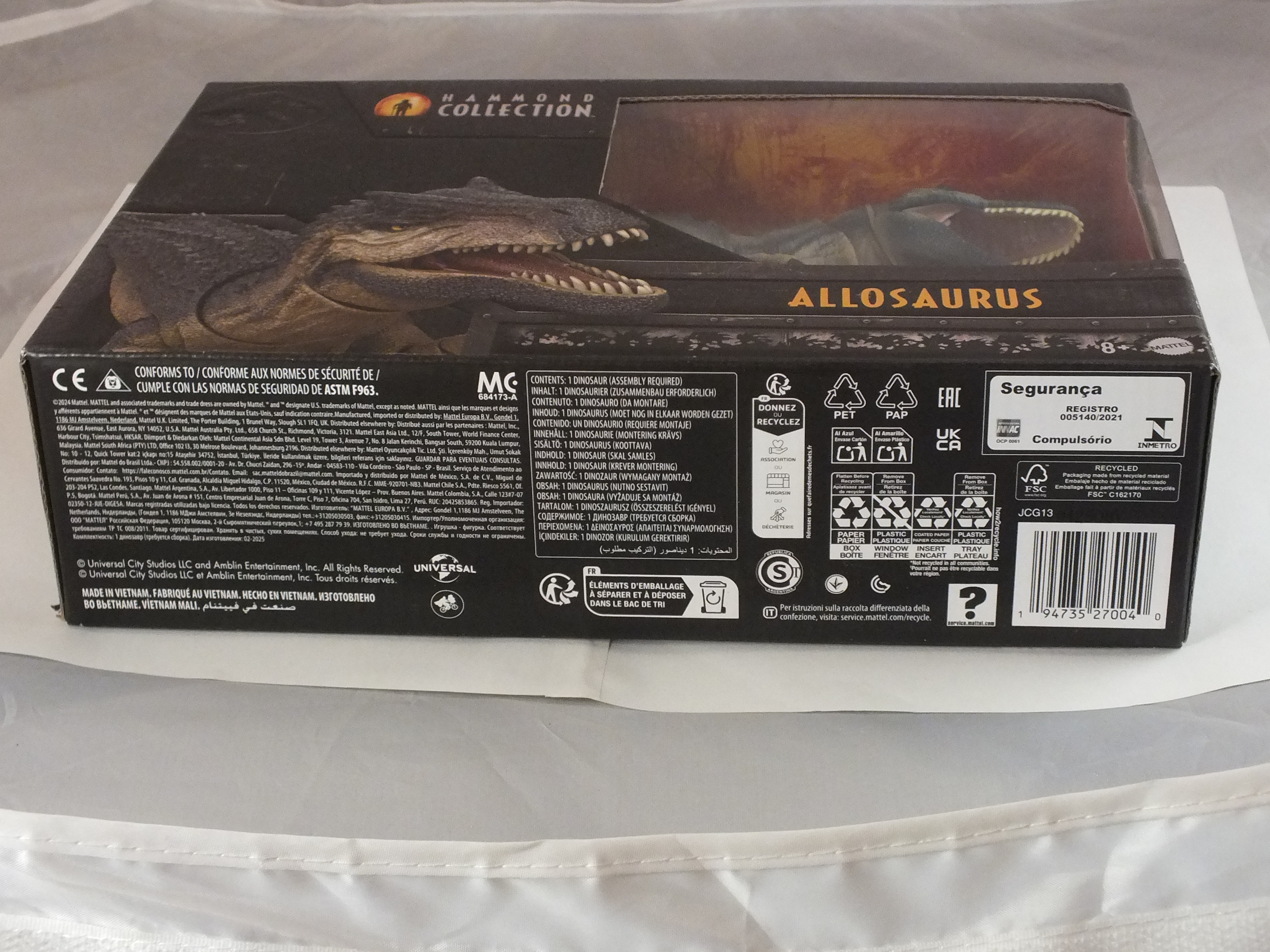 Jurassic World Dinosaurio Hammond Collection Allosaurus Mattel