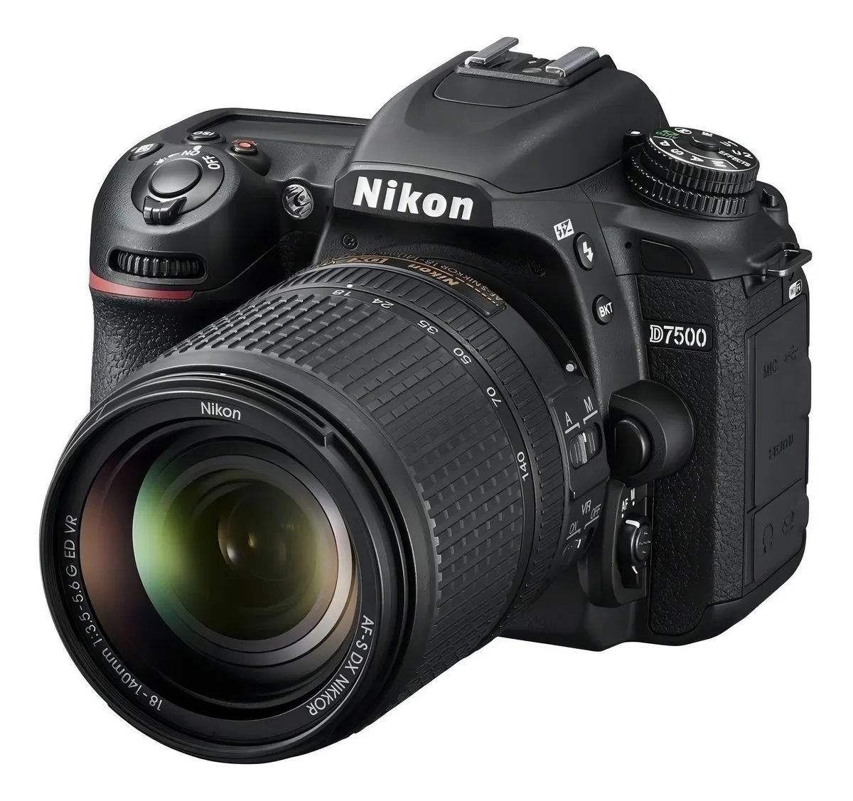 Cámara Nikon D7500 DSLR 4K con lente AF-S DX NIKKOR 18-140 mm f/3.5-5.6G ED VR - Color Negro