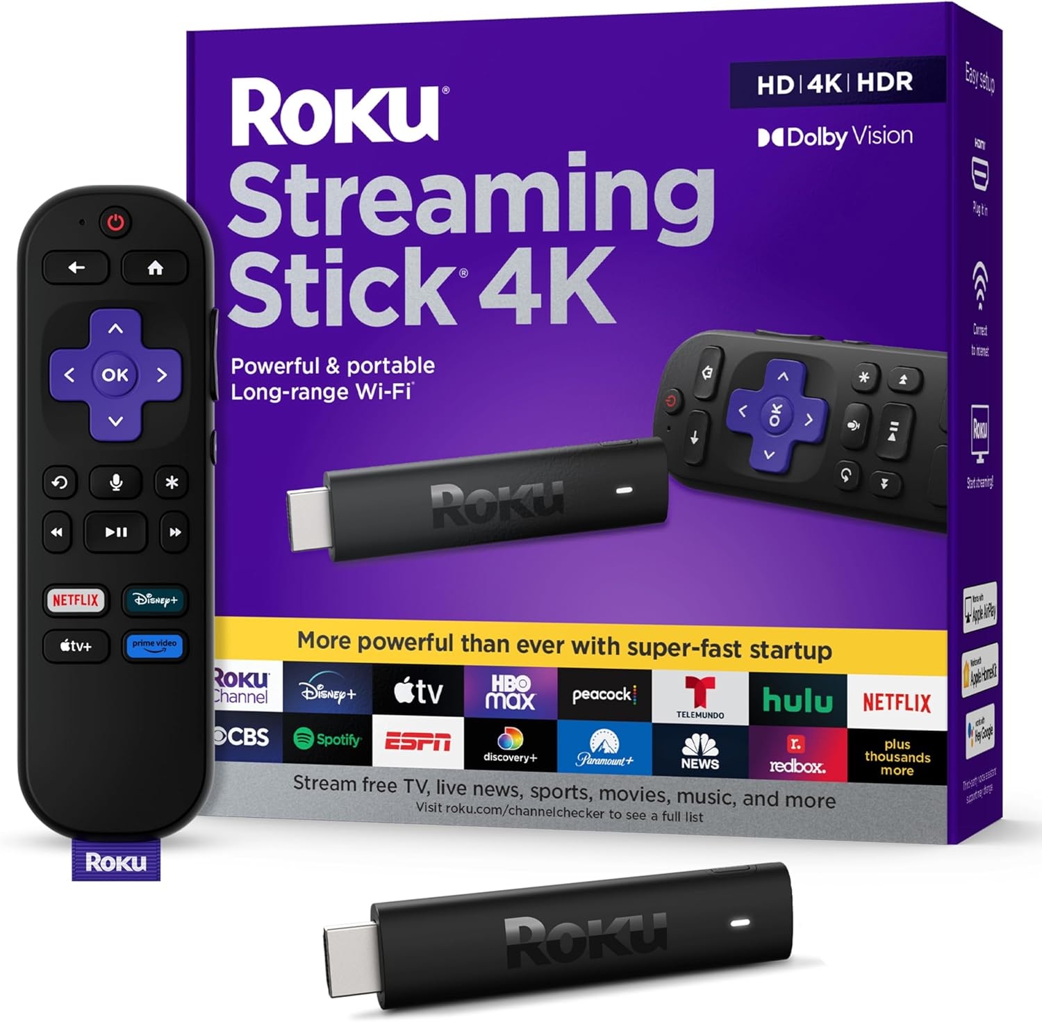 Roku Streaming Stick 4K 3820RW Color Negro