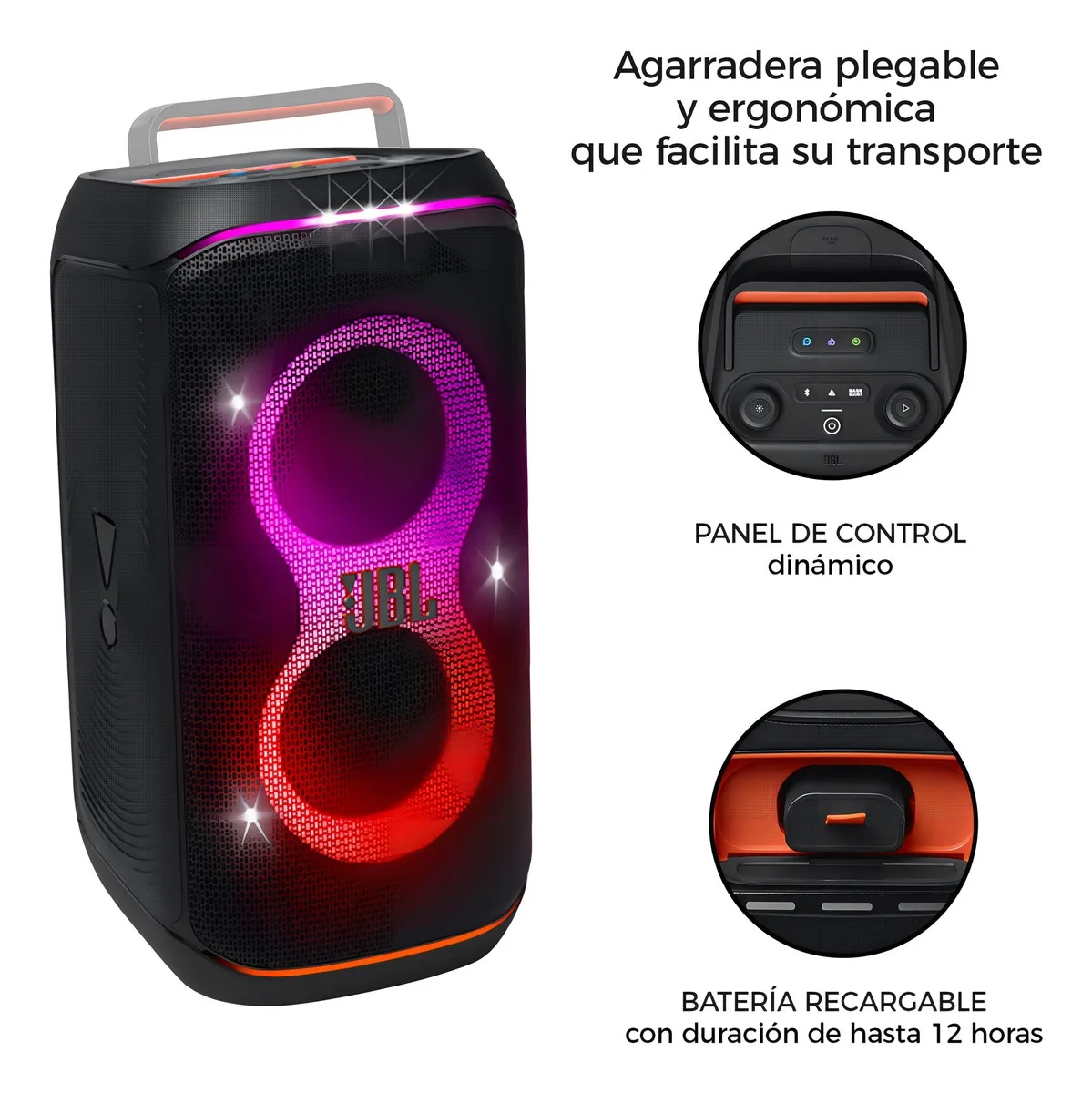 Bocina JBL  PartyBox Club 120  Altavoz Inalámbrico Portátil Para Fiestas Color Negro