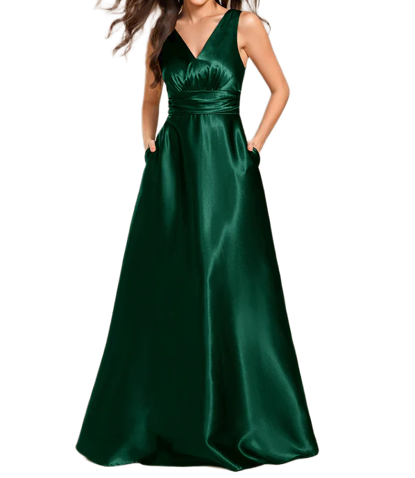 Kimberley Sin Tirante Gasa Largo Vestido De Dama De Honor Verde Menta Tallas Grandes main image 1