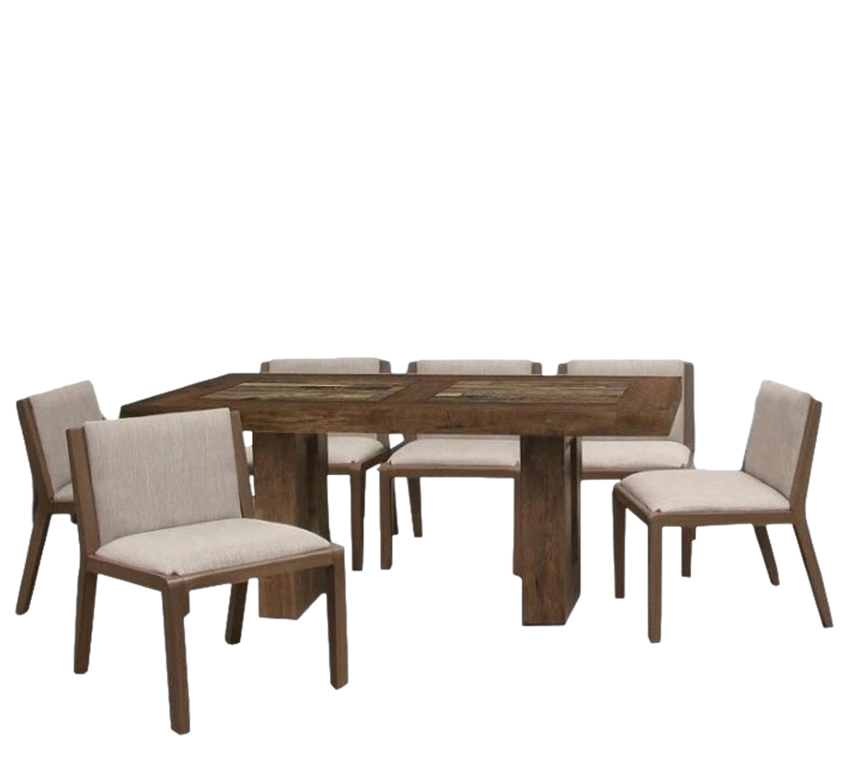 Comedor 6 Sillas Oporto Marron con Rustico - Kessa.