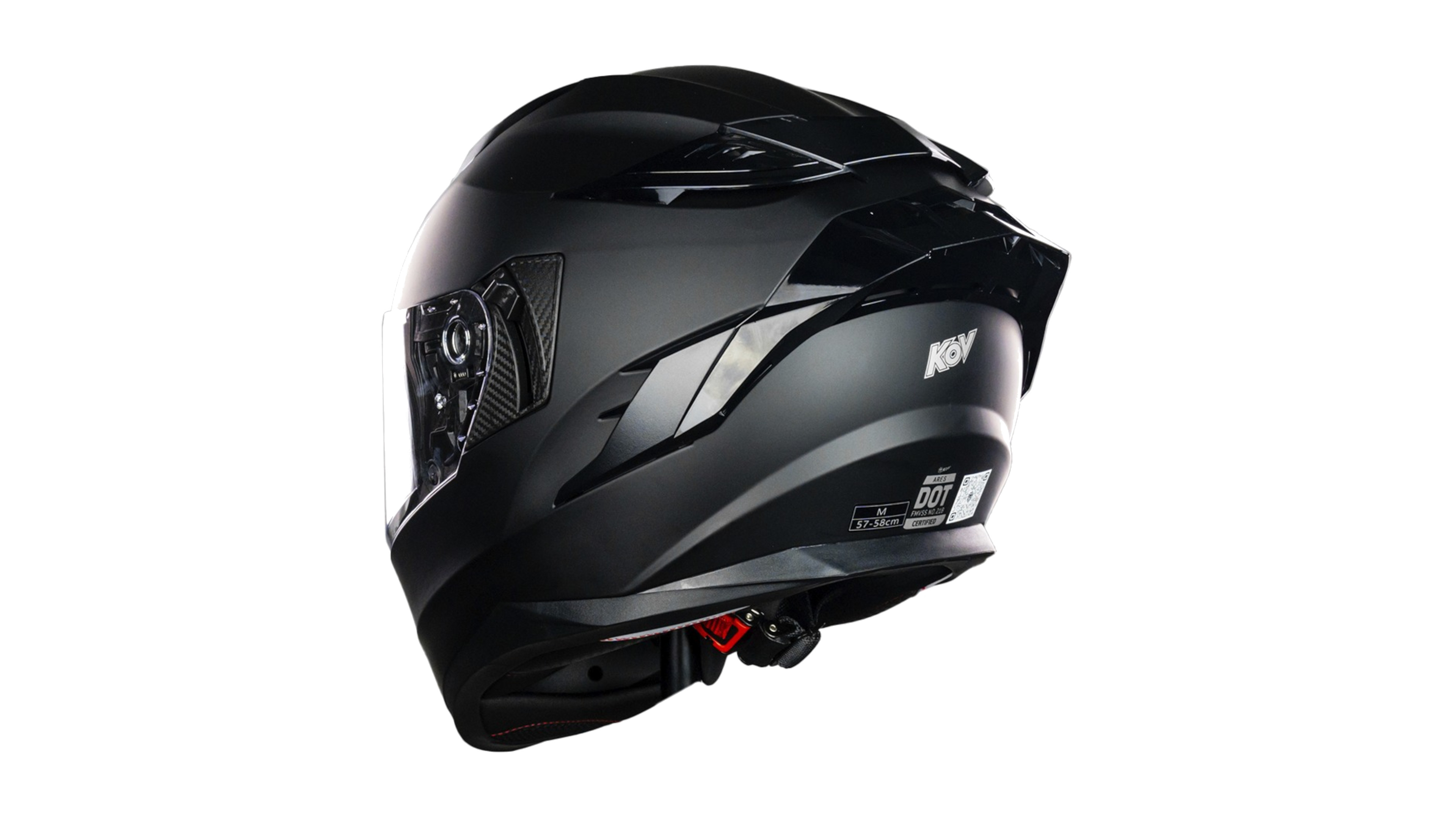 KOV Casco Ares Negro Mate Integral para Moto Certificado Dot