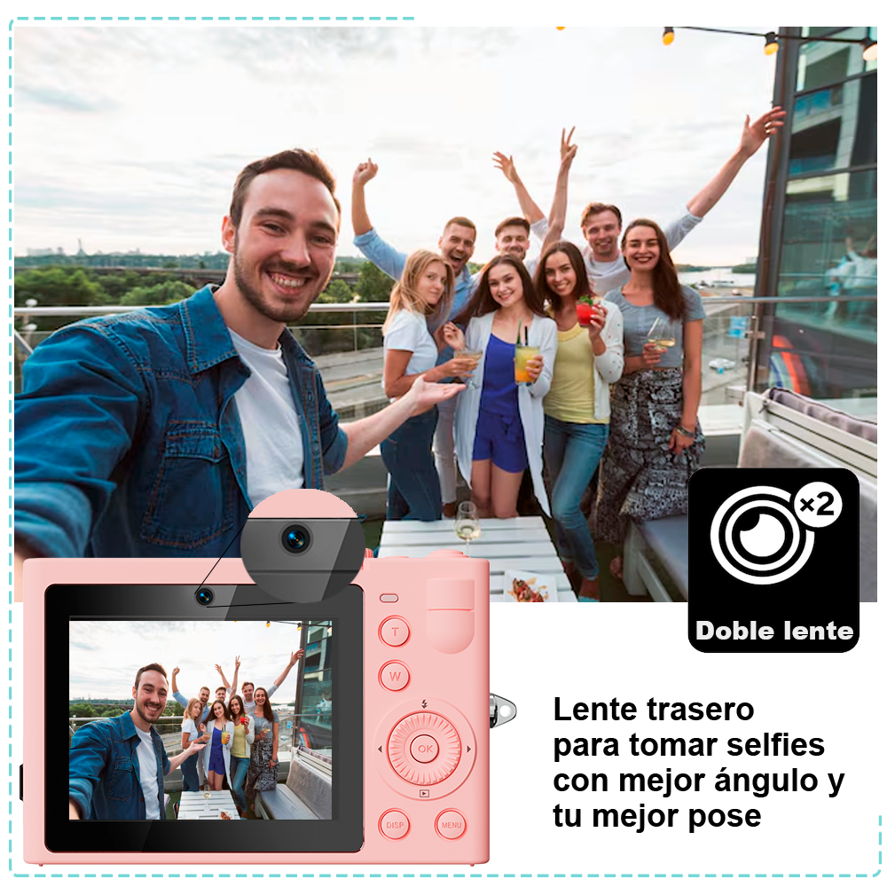 Camara digital VAK F3L 5k Selfie cam aro luz wifi 64mp