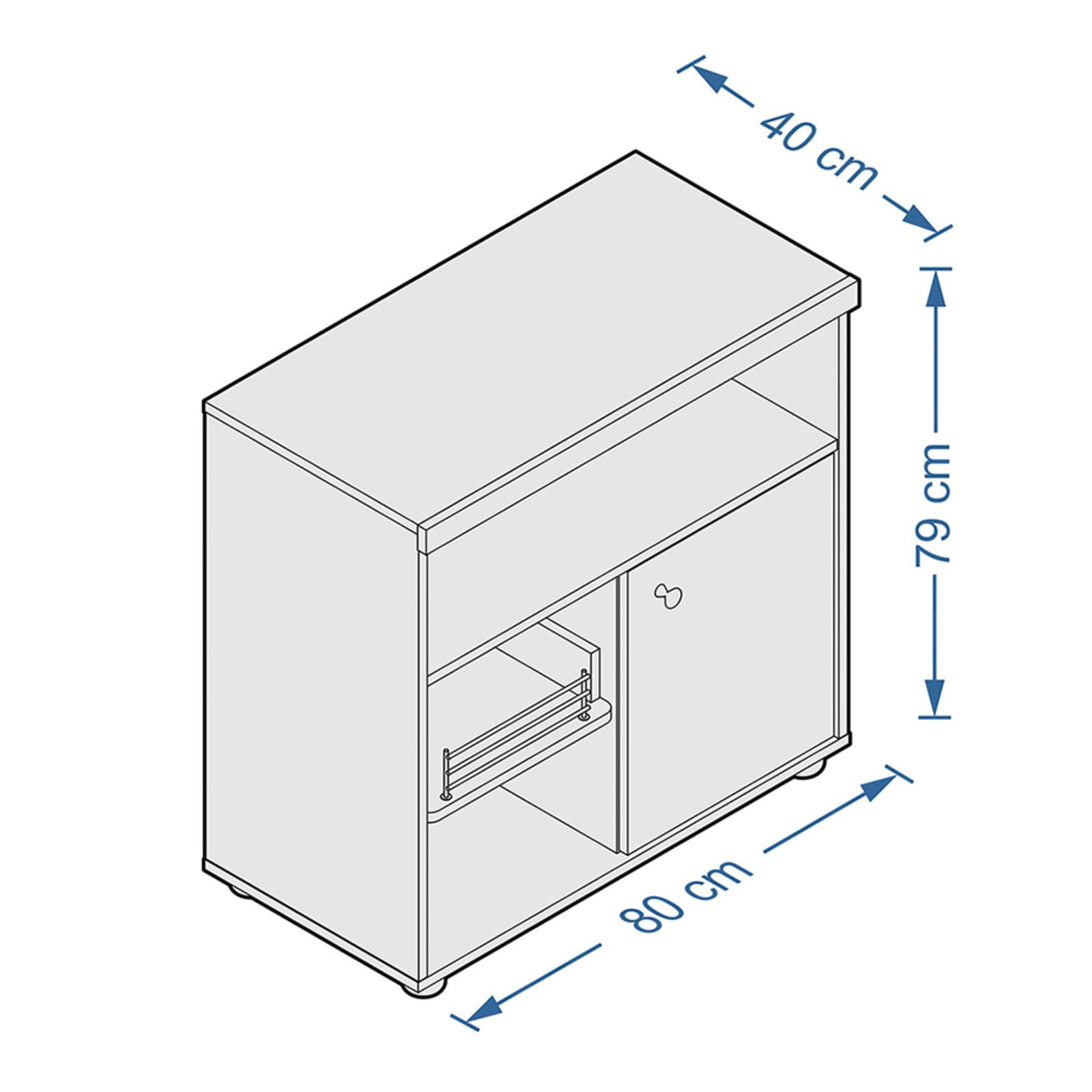 Mueble Auxiliar Celeste, Atlas del Descanso color Blanco