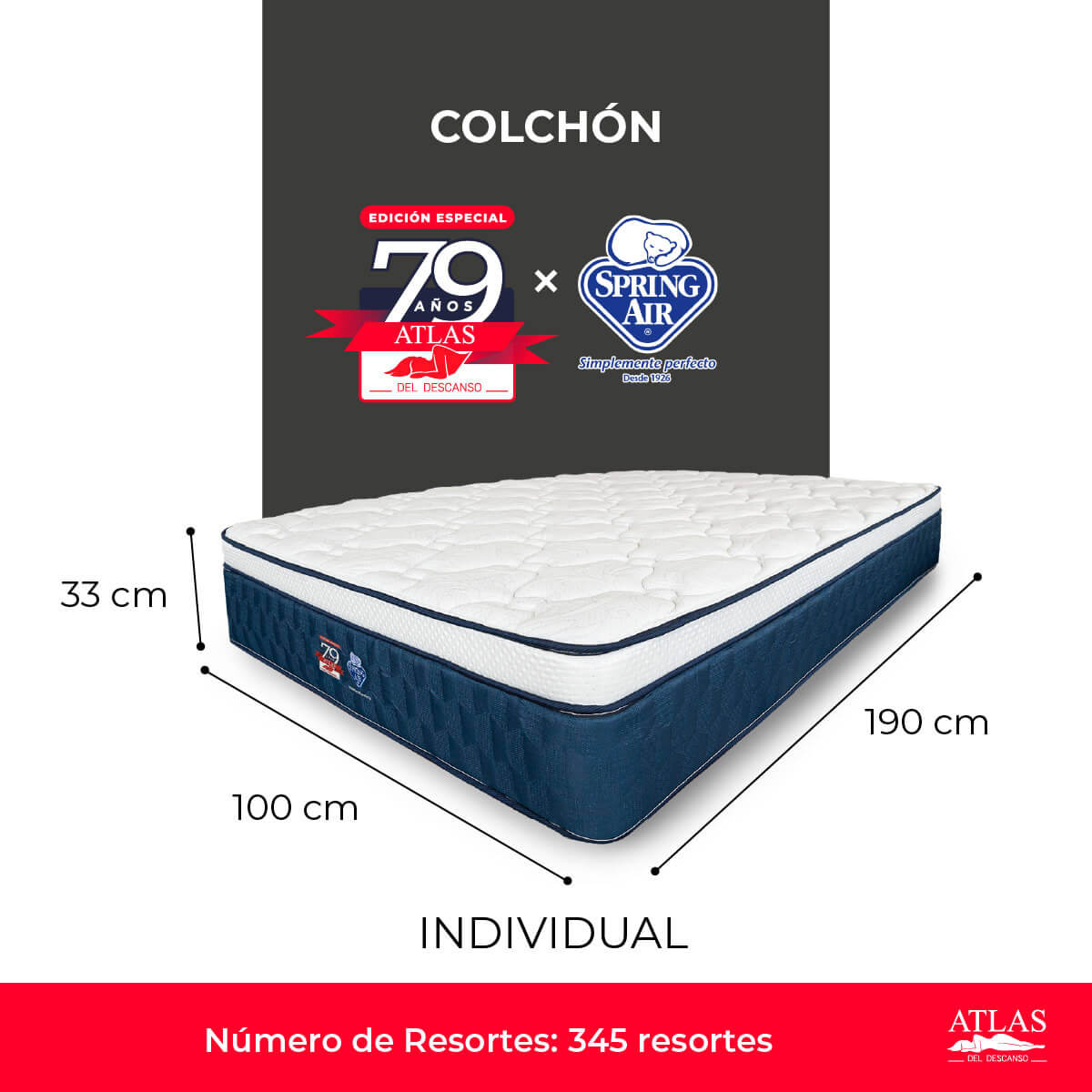 Colchón Individual 79 Aniversario Atlas