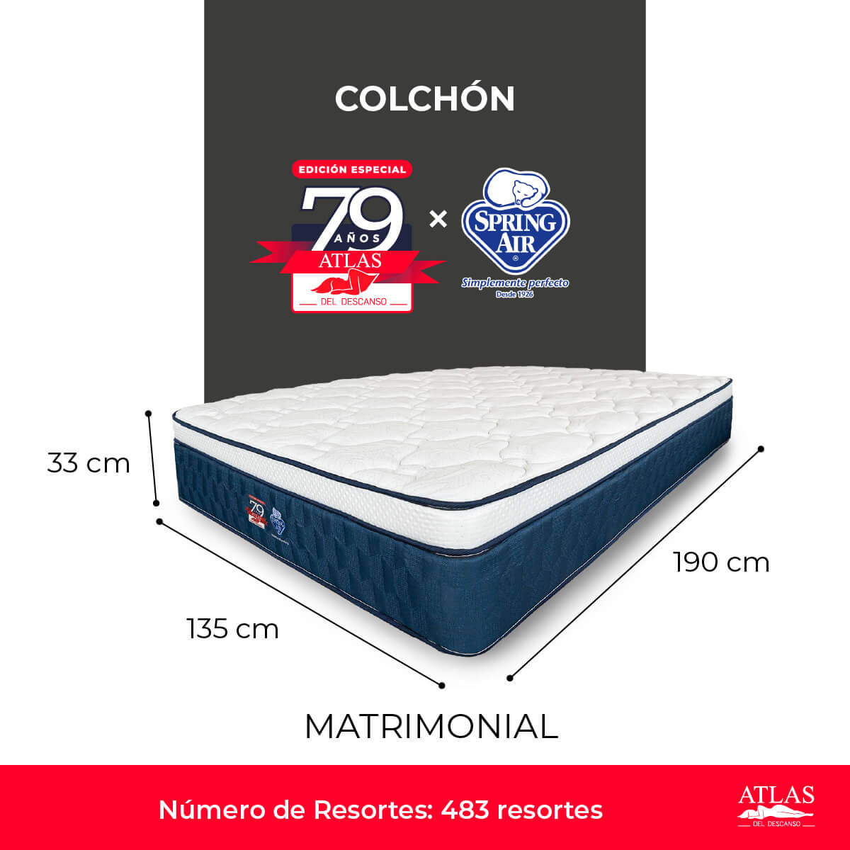 Colchón  Matrimonial 79  Aniversario Atlas