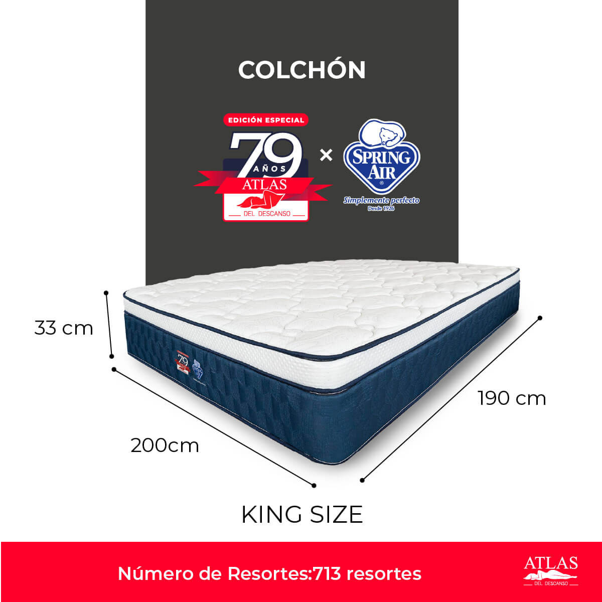 Colchón King Size 79 Aniversario Atlas