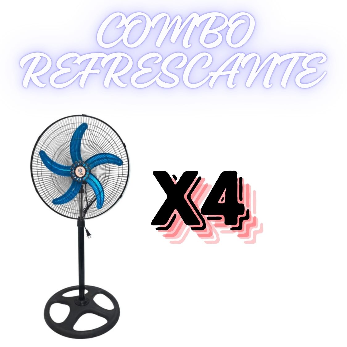 COMBO X4 Ventiladores de Pedestal, Abanico de 5 Aspas Giratorio de 18 Pulgadas, Ventilador de 3 Velocidades