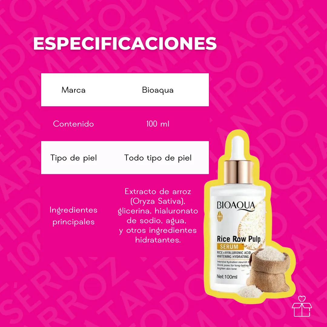 Sérum Hidratante Bioaqua Arroz 100ml Todo Tipo Piel