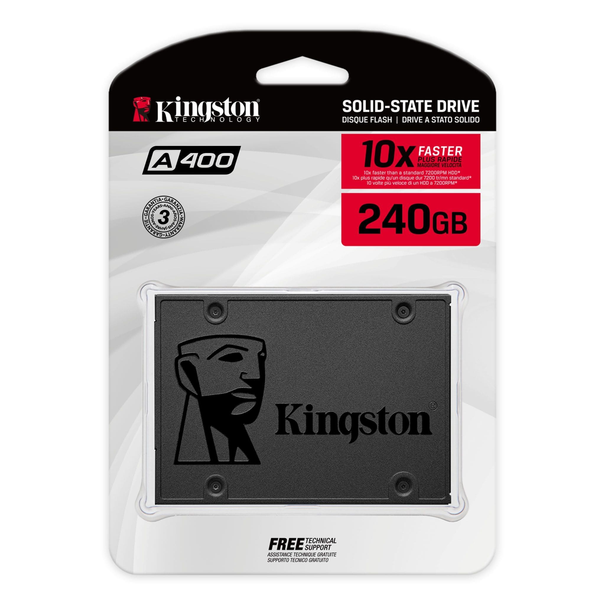 Unidad de Estado Sólido de 240 GB, Kingston A400 2.5'', 500/350 MB/s