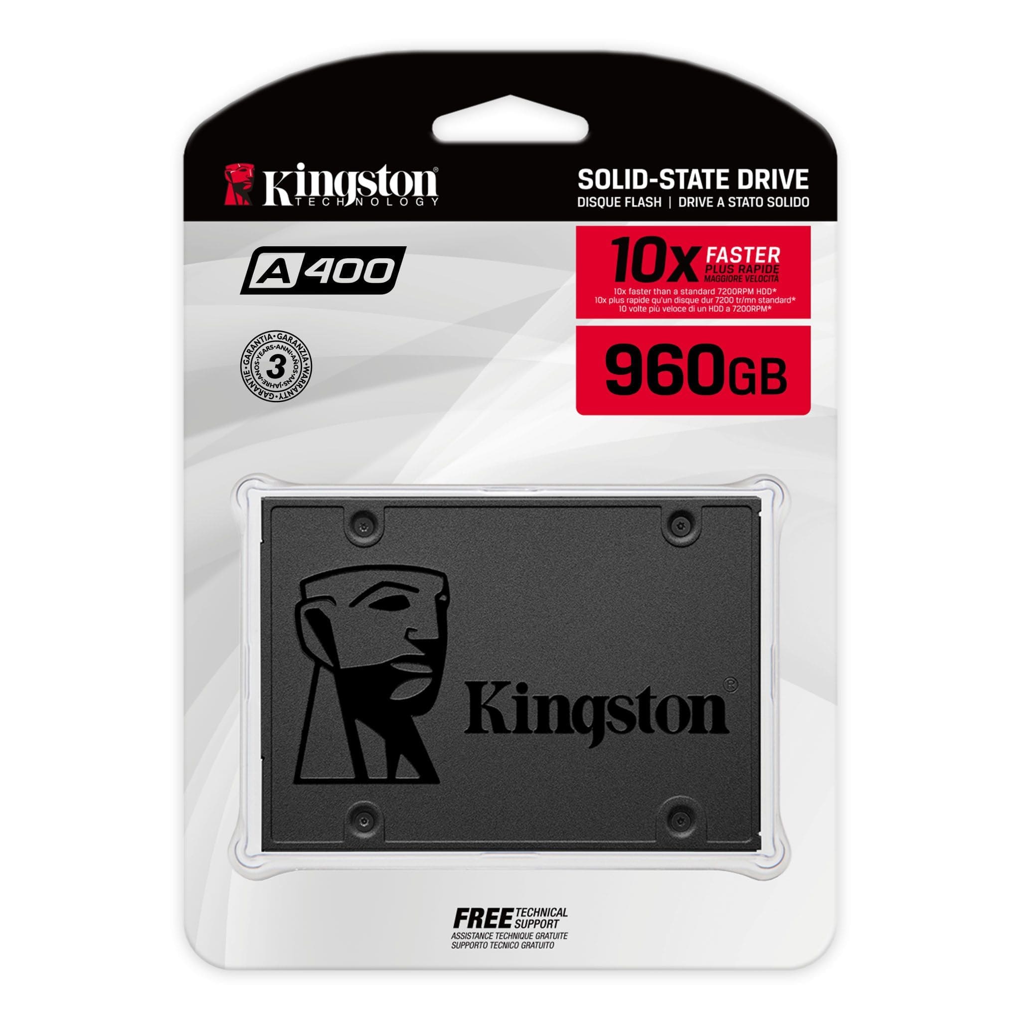 Unidad de Estado Sólido de 960 GB, Kingston A400 2.5'', 500/450 MB/s.