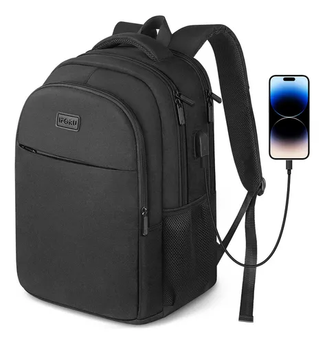 Mochila Para Laptop 15.6 Inch 35 L Hombres Mochilas Escolar Viaje Antirrobo Y Impermeable Color Negro IFORU