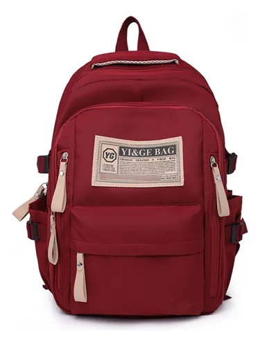 Mochila Escolar Viaje Bolsa Mochilas Escolares Para Mujer Backpack De Gran Capacidad Multifuncional Rojo