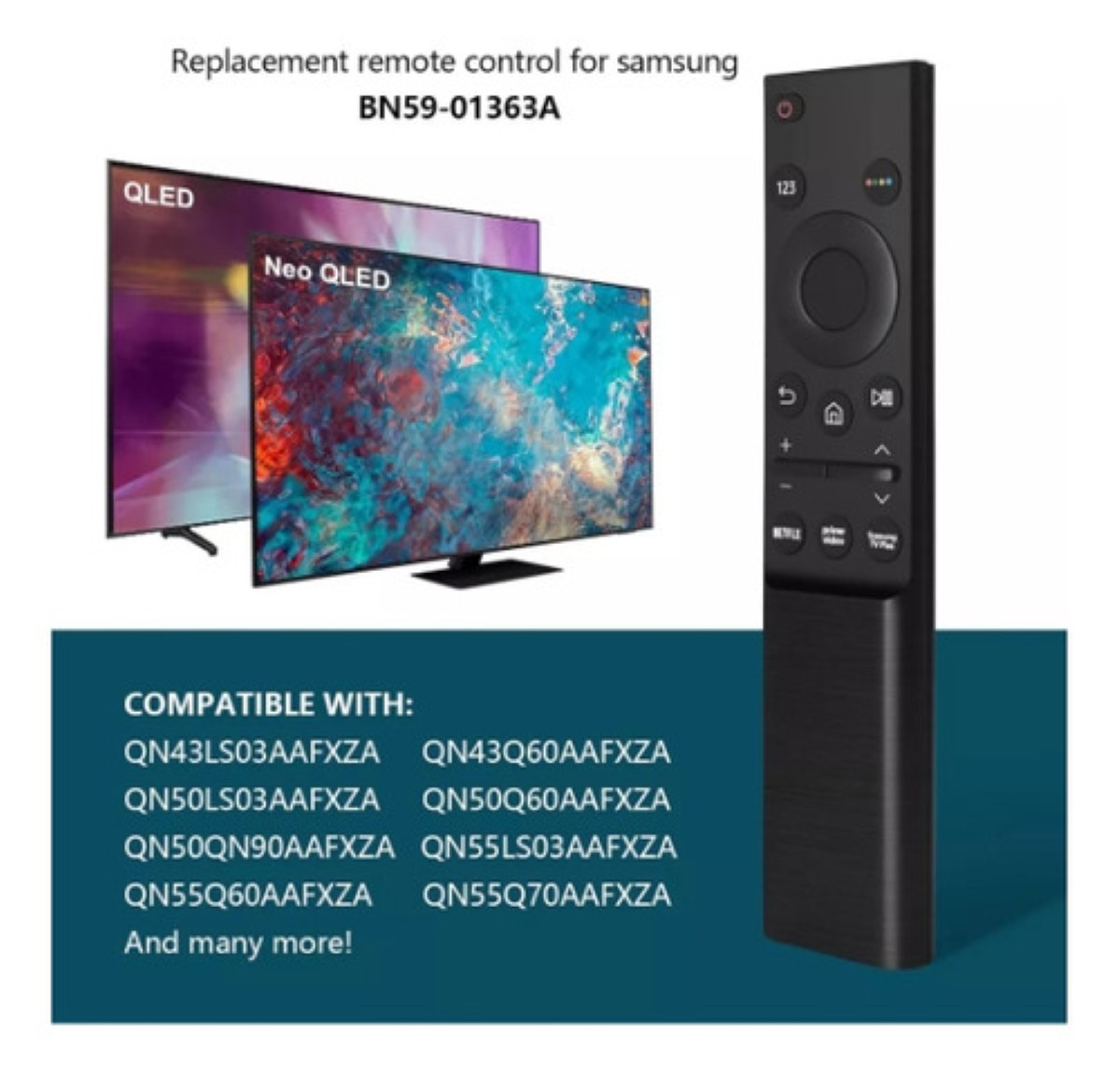 Control Para Samsung Smart Tv 4k Curve Uhd + Pila Negro