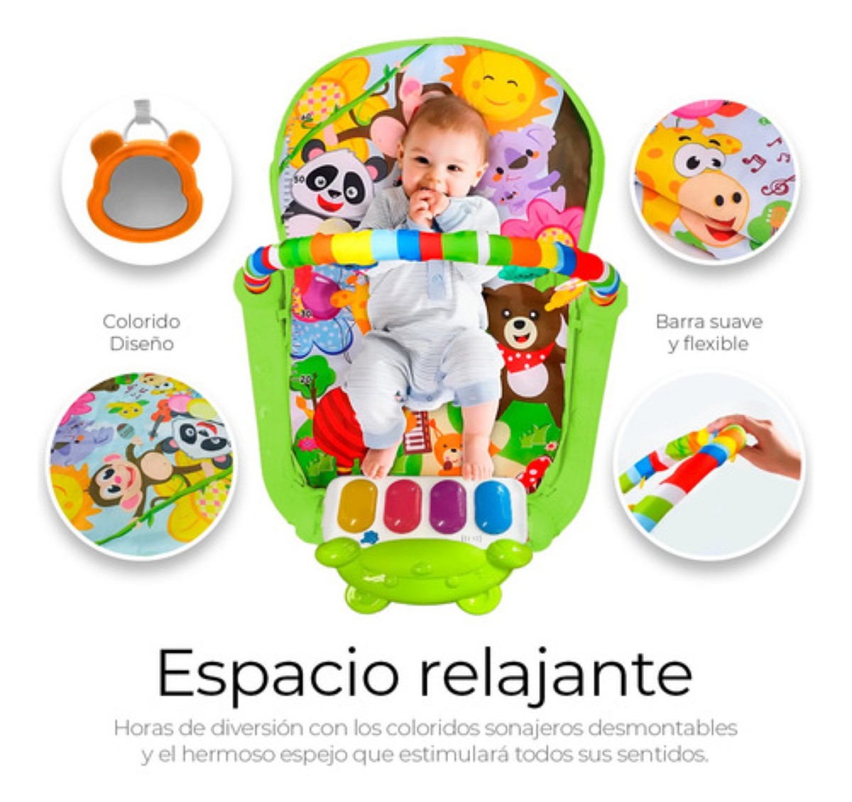 Gimnasio Piano Musical Tapete De Juegos Para Bebés Rosa