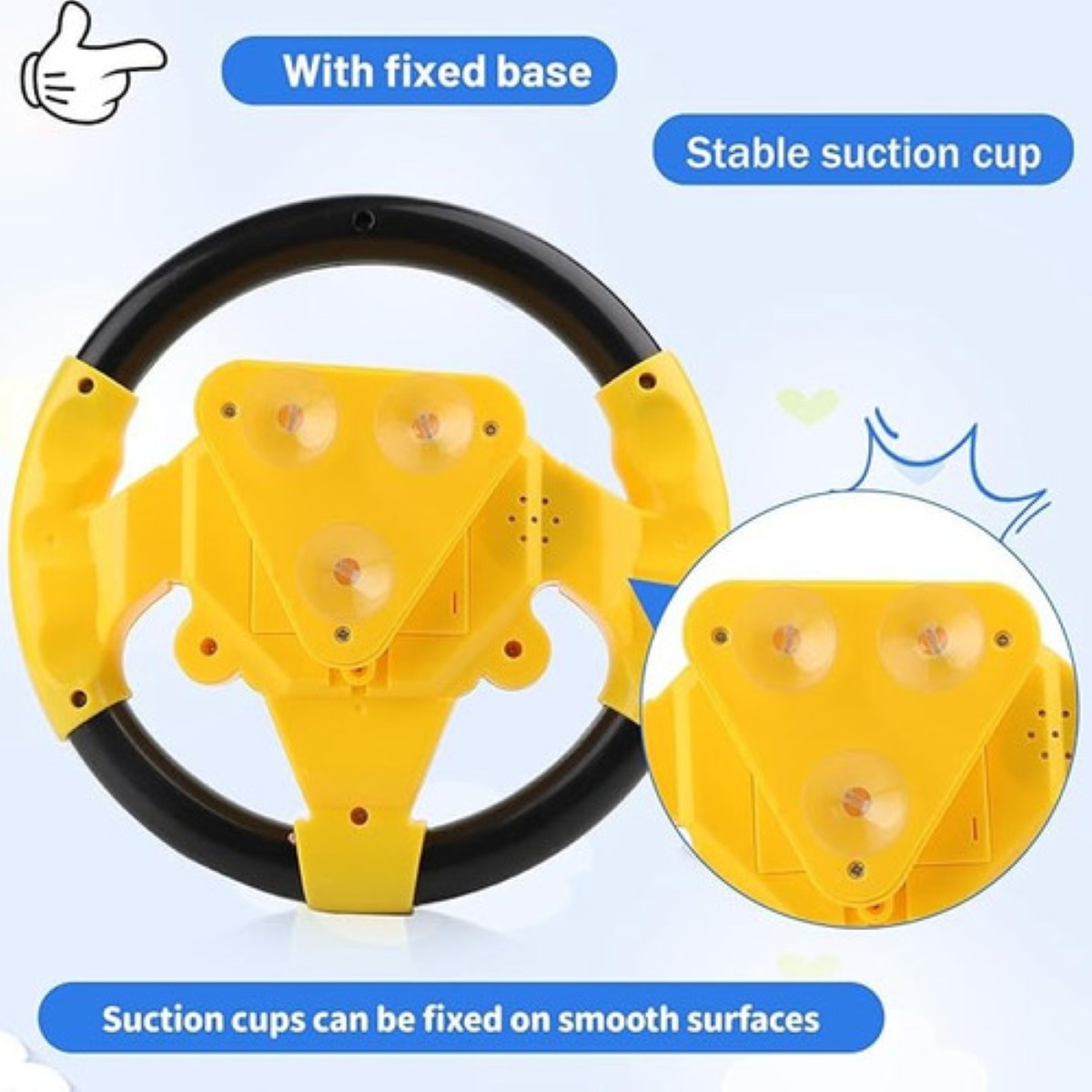 Juguete Educativo Copiloto Volante Música Niños Amarillo