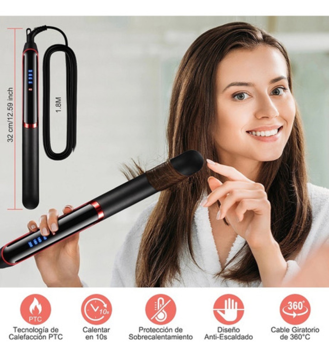 Plancha Para Cabello De Cerâmica Negro