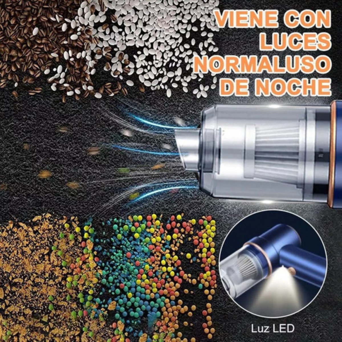 Aspiradora Para Auto Mini Portatil De Mano Inalambrica Azul