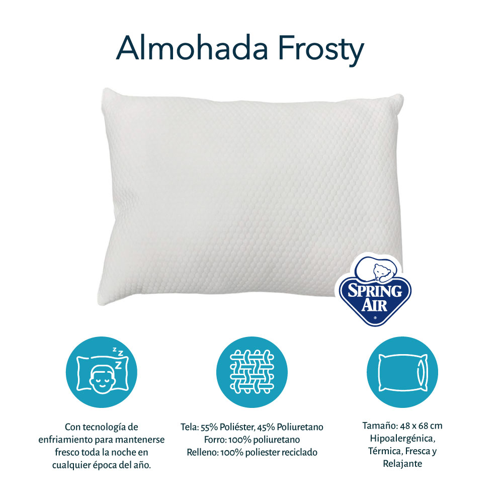 Pack de 4 Almohadas Spring Air Frosty Blanco image number null