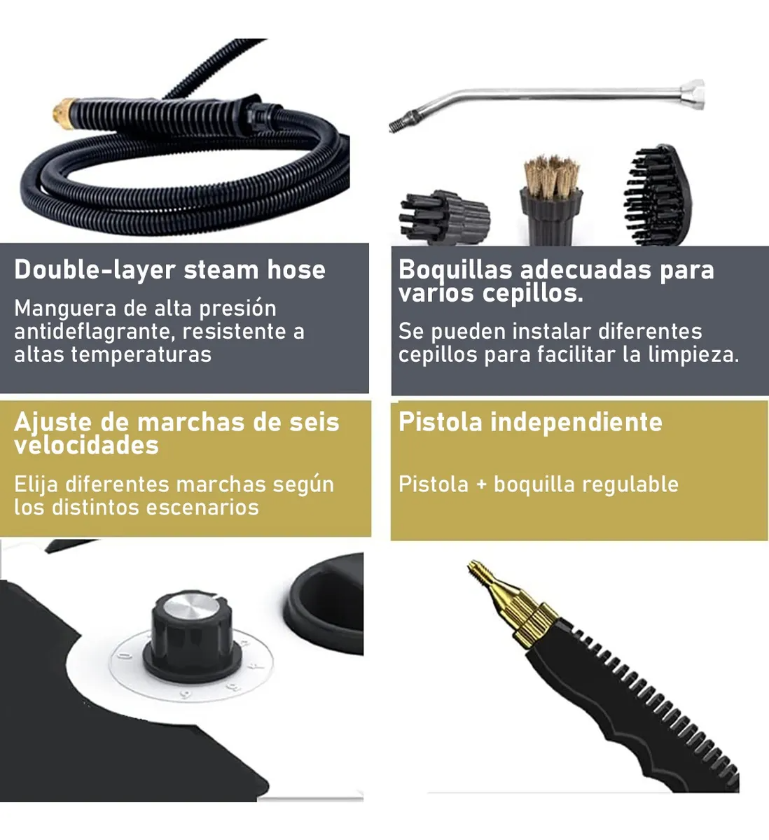 Limpiador Máquina De Vapor Portátil Alta Temperatura 2500w