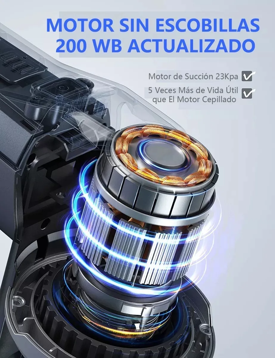 Aspiradora inalámbrica 6 in 1 Greenote GSC50 23Kpa 200W gris y azul