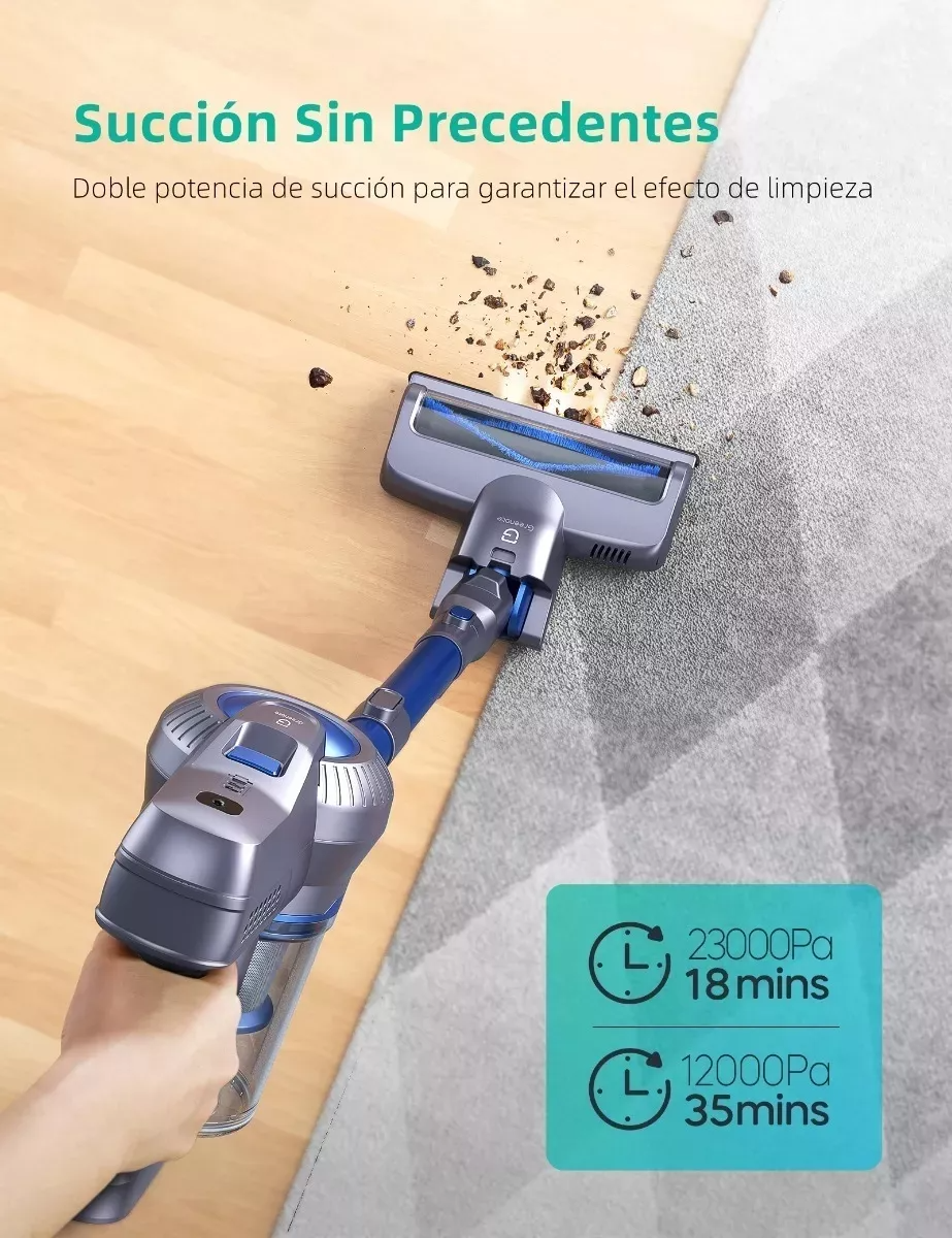 Aspiradora inalámbrica 6 in 1 Greenote GSC50 23Kpa 200W gris y azul