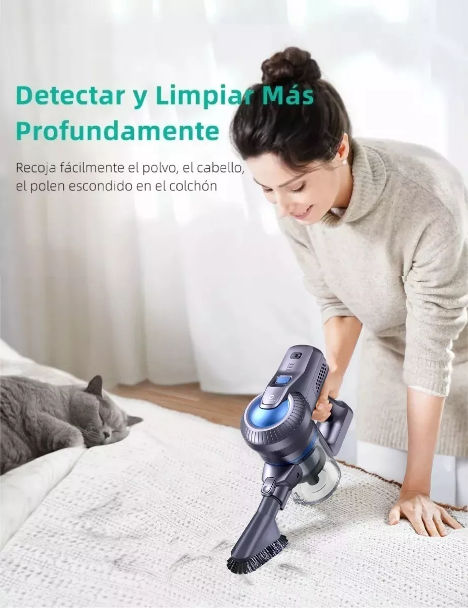 Aspiradora inalámbrica 6 in 1 Greenote GSC50 23Kpa 200W gris y azul