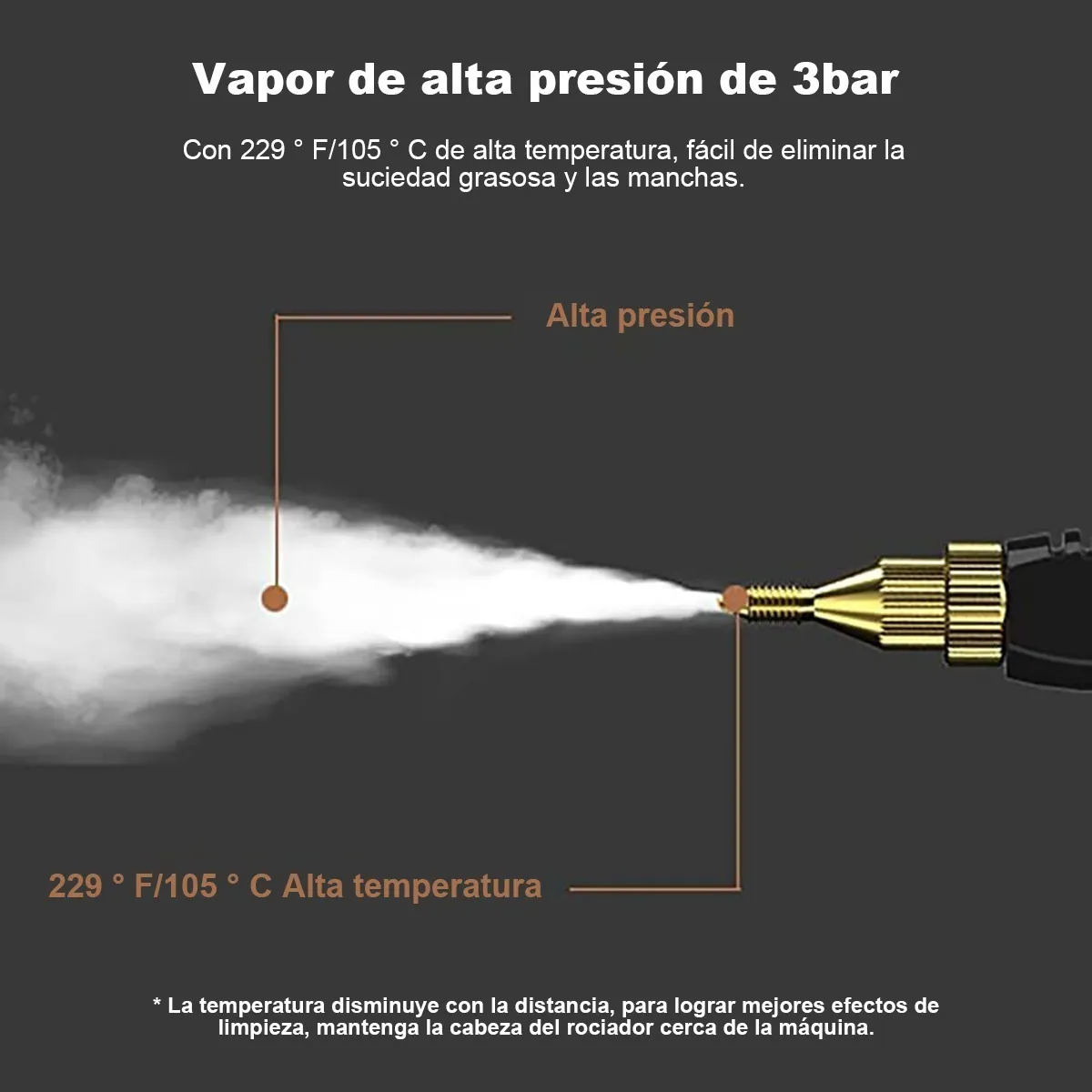 Limpiador Máquina De Vapor Portátil Alta Temperatura 2500w