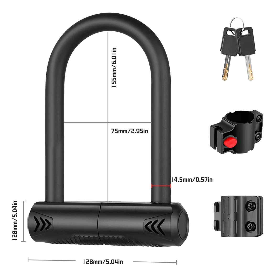 Candado Rigido Tipo U Para Bicicleta Motocicleta +2llaves