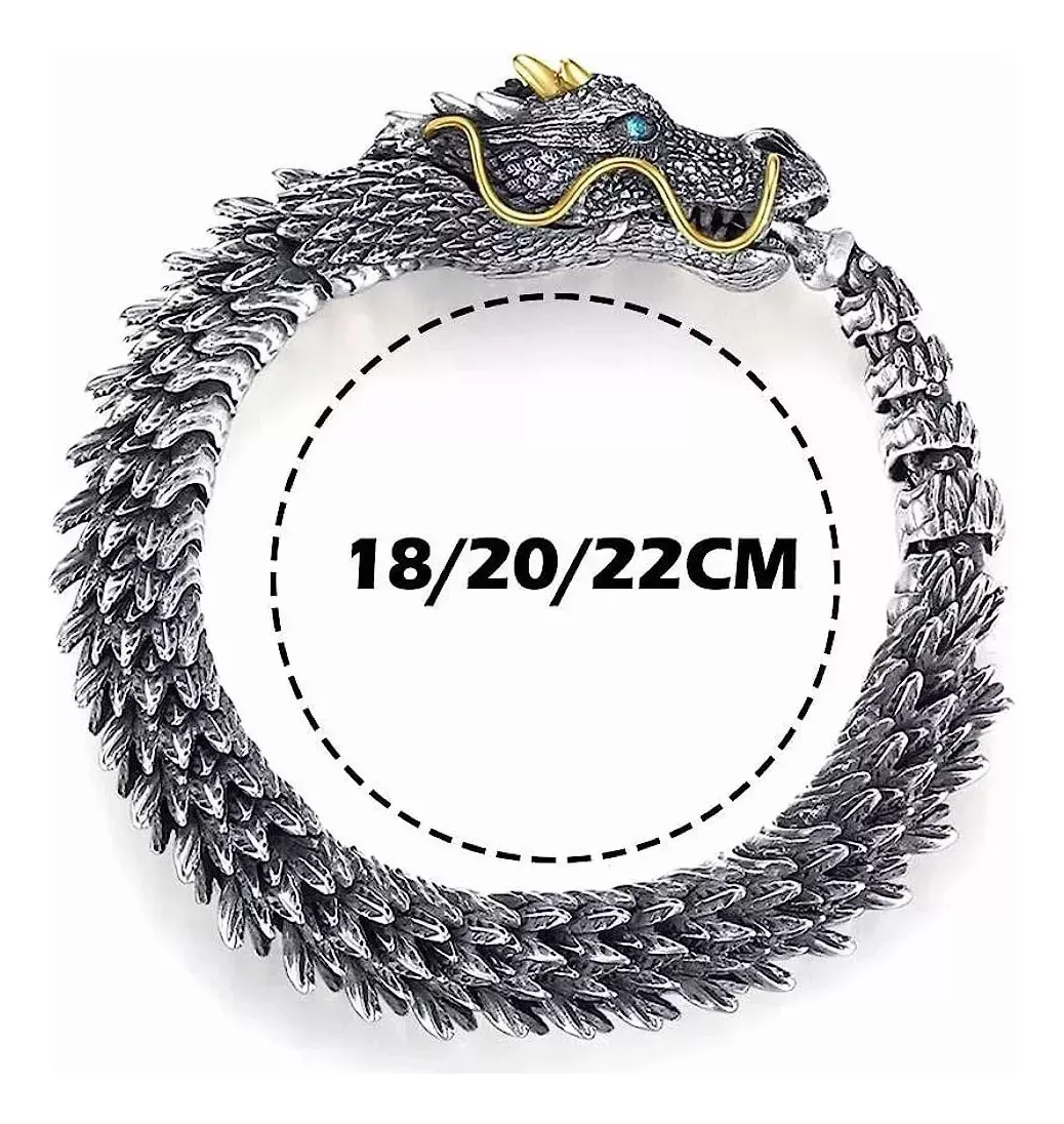 Pulsera De Hueso De Dragón Cadena Vintage Con Caja Premium
