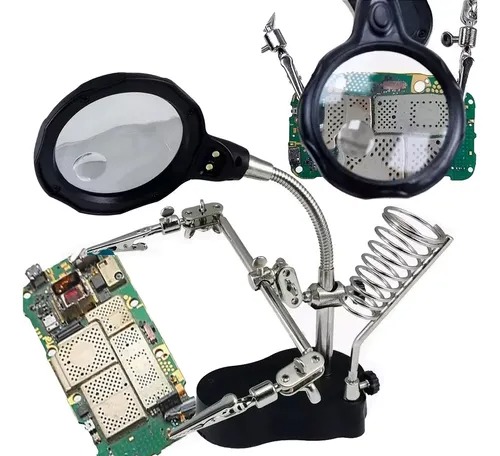 Lupa Con Base De Pinza De Luz Led Para Soldar Estación de Soldadura con Lupa, Lámpara LED,